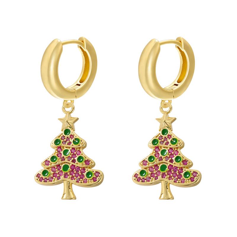 Exquisite And Beautiful Santa Claus Bells Gift Bag Earrings Autumn And Winter Christmas Element Earrings Female Ve1010-1017
