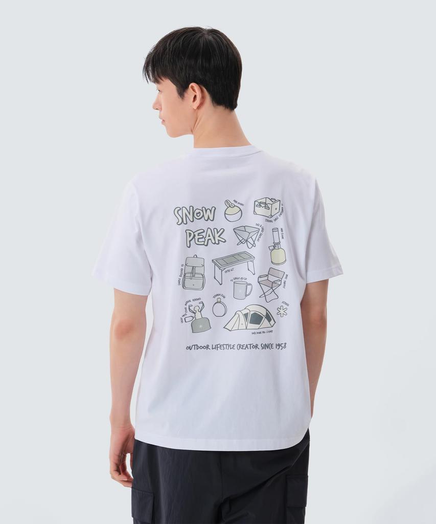 Snow Peak Aerocool G Men's Short Sleeve T-Shirt, Size L, White