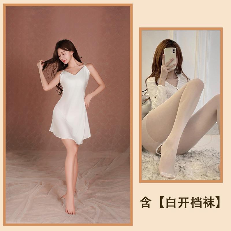 Sexy underwear suspender nightgown women's ice silk backless large size advanced sense pure desire style sexy pajamas advanced