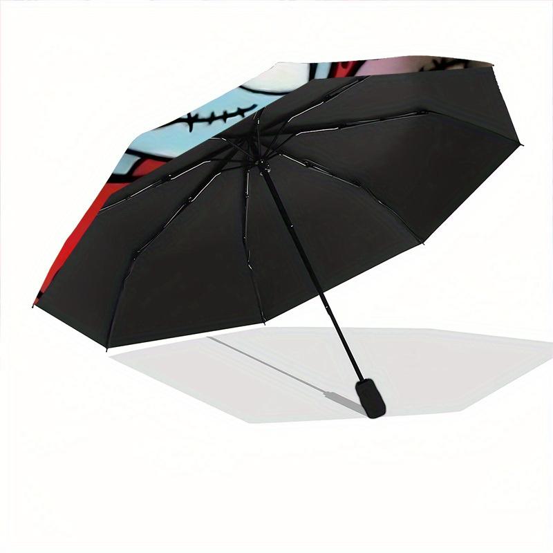 1pc Nightmare Before Christmas Folding Umbrella - Compact Travel Umbrella with 8-Rib Design, Manual Open/Close yy250728031