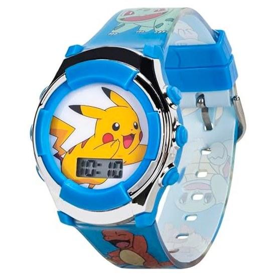 Pokemon Childrens Quartz Watch Plastic Strap 16 Blue Wristwatch.