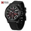 Men's Multifunction Quartz Sports Watch with Calendar & Three-Eye Design