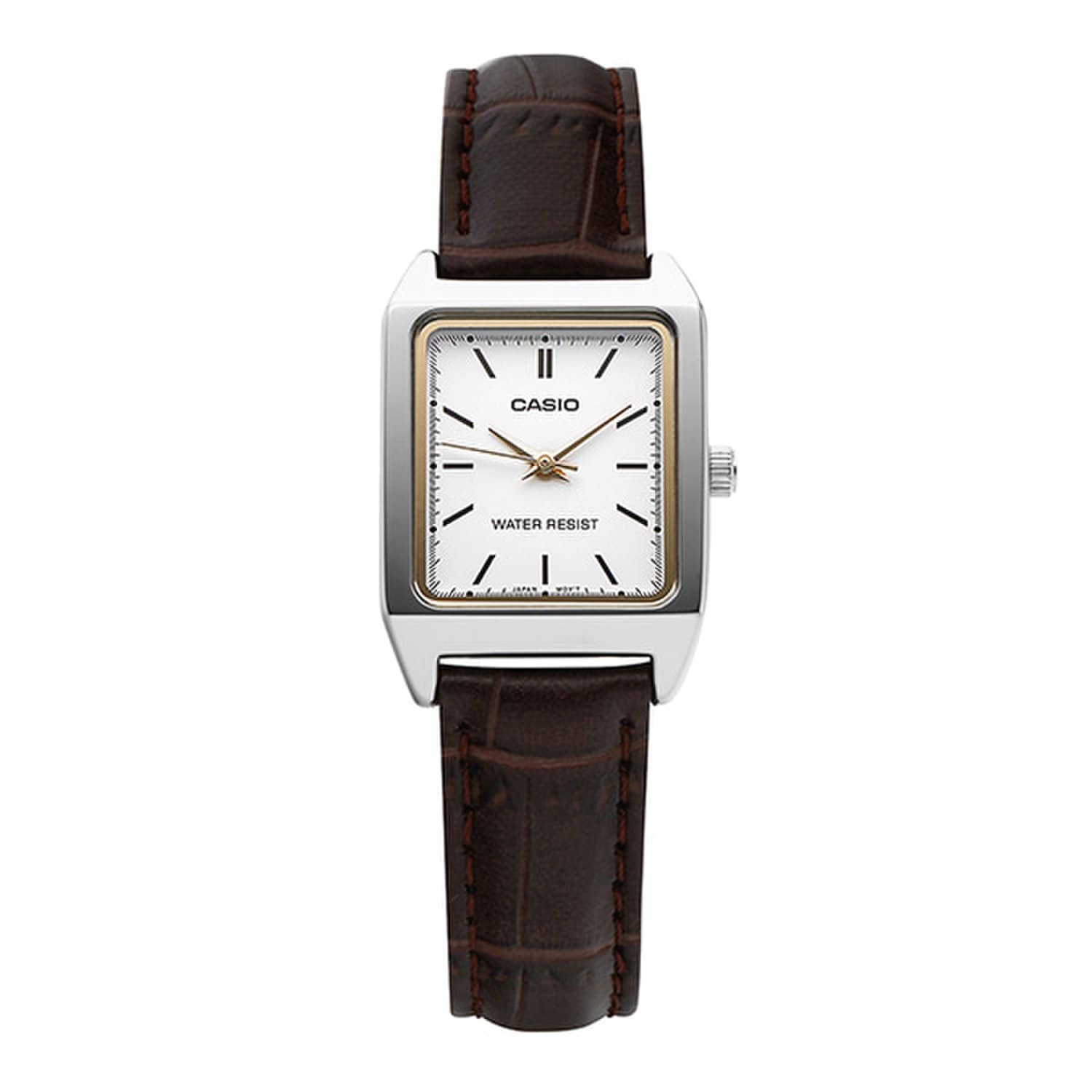 [Casio] LTP-V007L-7E2UDF (ЛТП-V007L-7E2) Аналоговые квадратные женские кожаные часы Suneung для студентов