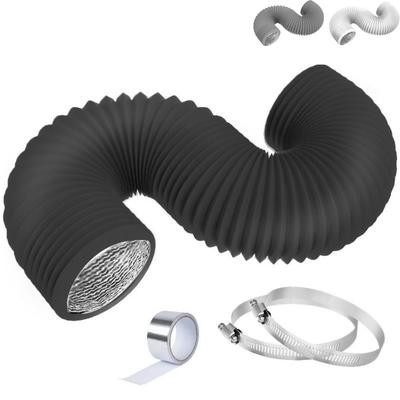 Con 2 Abrazaderas de Acero Inoxidable Manguera de Ventilación de Secadora Tubo de Escape Gris Conductos de Aire Calefacción Refrigeración