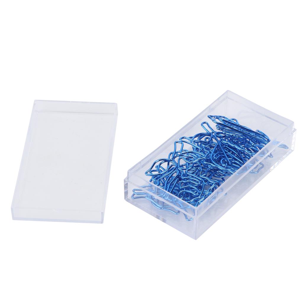 10PCS Paper Clip Blue  Shaped Pages Label Iron for Bookmark Notebook Agenda Book