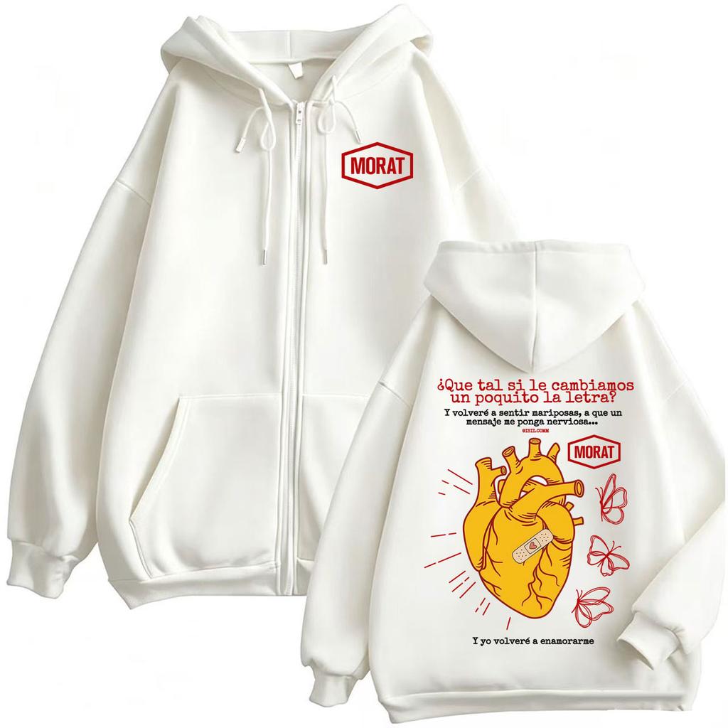Band Morat Yem Album Heart Zip Up Hoodies Men's Harajuku Streetwear Jacket Sweatshirt Coats Zipper Hoodie