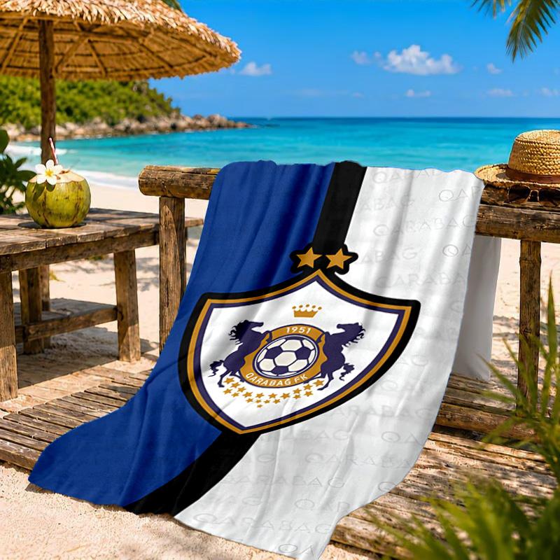 Qarabag Soccer Team Crest Design Beach Towel, Quick-drying, Easy to Care for, Suitable for Both Fitness and Beach Vacations,Sports Essential
