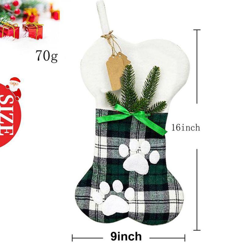Grid Christmas Stockings Candy Sock Xmas Gift Holders for Christmas Home Navidad New Year Sock Christmas Tree Decorations
