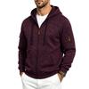 Men Heather Full Zip Hoodie Jacket, Drawstring Hood Long Sleeve Sweatshirt With Multi Arm Cargo Pockets Casual Outdoor Zip Up Hooded Coat