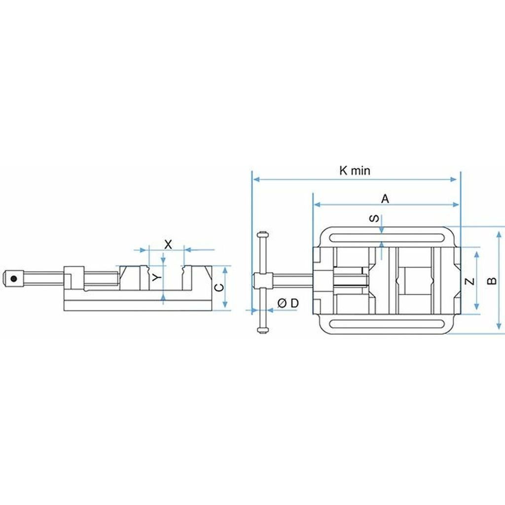 Bench vise KANCA 19,4 x 15,7 x 6,5 cm Drill