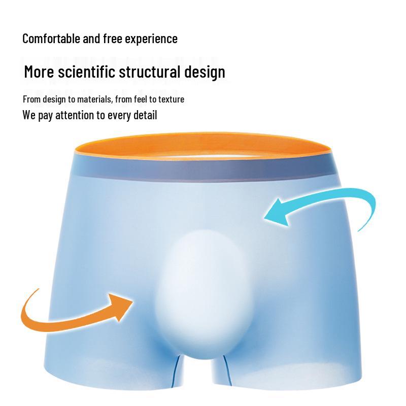 Ultra-dünne Herren Ice Silk Nahtlose Boxer-Slips - Einteilig, Große Größen, Einfarbig