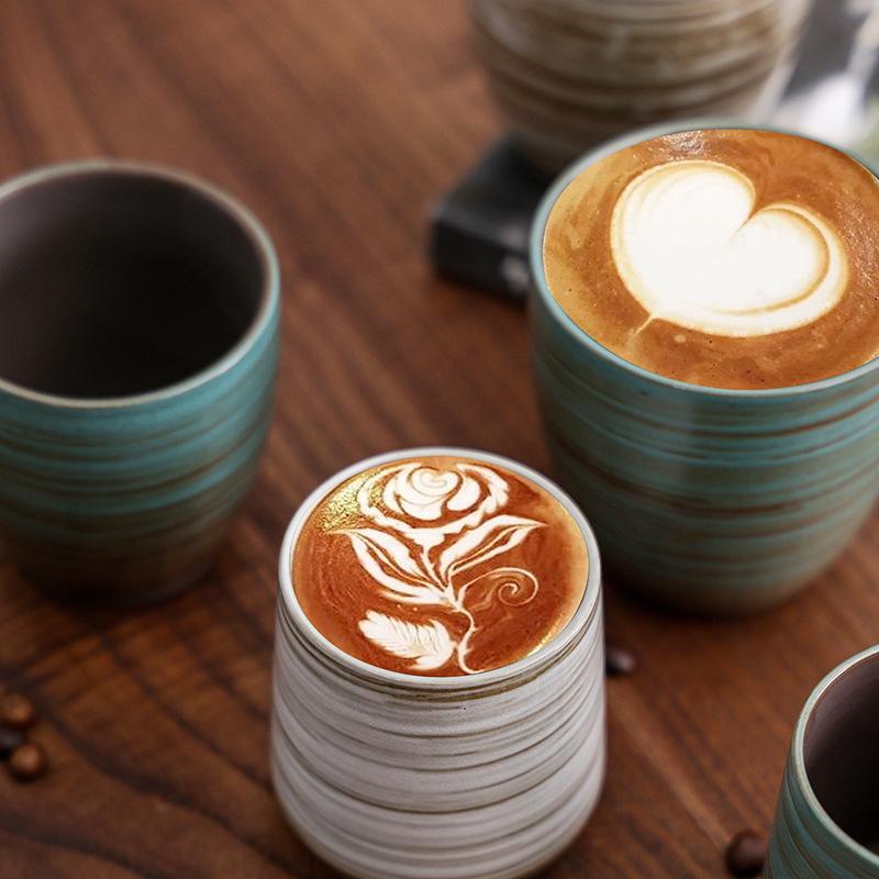 Handmade Kiln-Changed Ceramic Coffee Cup American Latte Afternoon Tea Latte Cup Retro Household Water Cup
