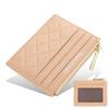 BAELLERRY Women's Multi-color Korean Style Embossed Thin Zipper Card Holder