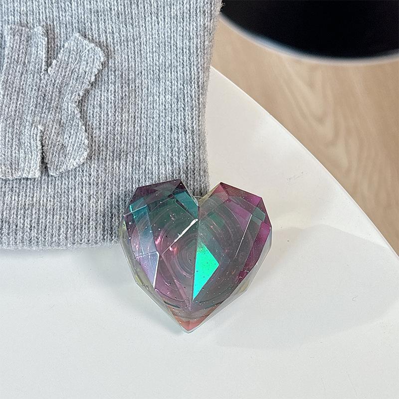 Magnetic Paste Three-Dimensional Laser Heart-Shaped Creative Desktop Drama Mobile Phone Airbag Bracket Transparent Telescopic Ring