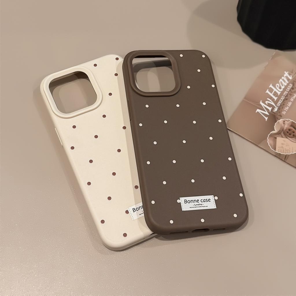 Korean Polka Dot Simple Phone Case Compatible and Suitable for iPhone 16 15 14 13/12promax