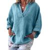 V Neck Pullover Women Shirt Skin-friendly Long Sleeve Solid Color Loose Blouse Ladies Clothing