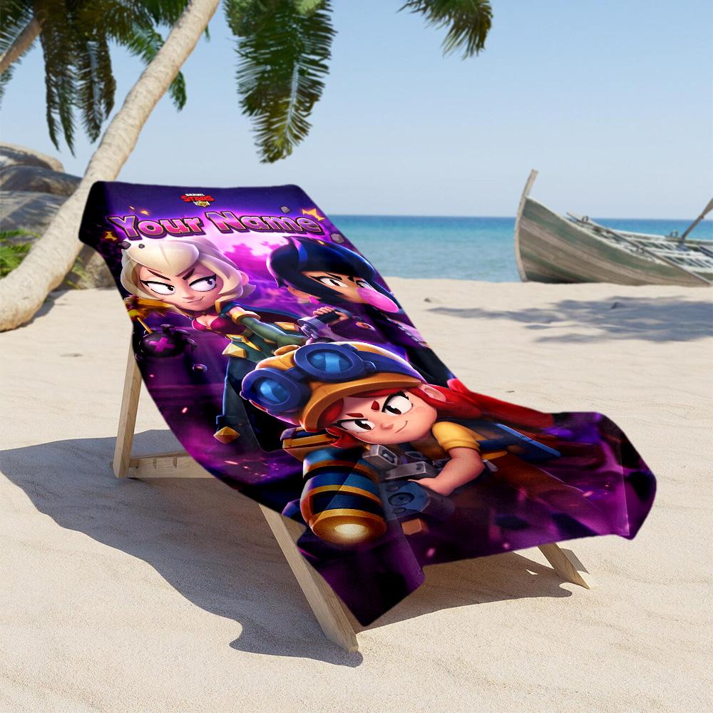 Supercell Customizable Name Beach Towel Super Soft & Absorbent Suitable for Sports Travel Swimming Yoga Bathroom Beach And Pool