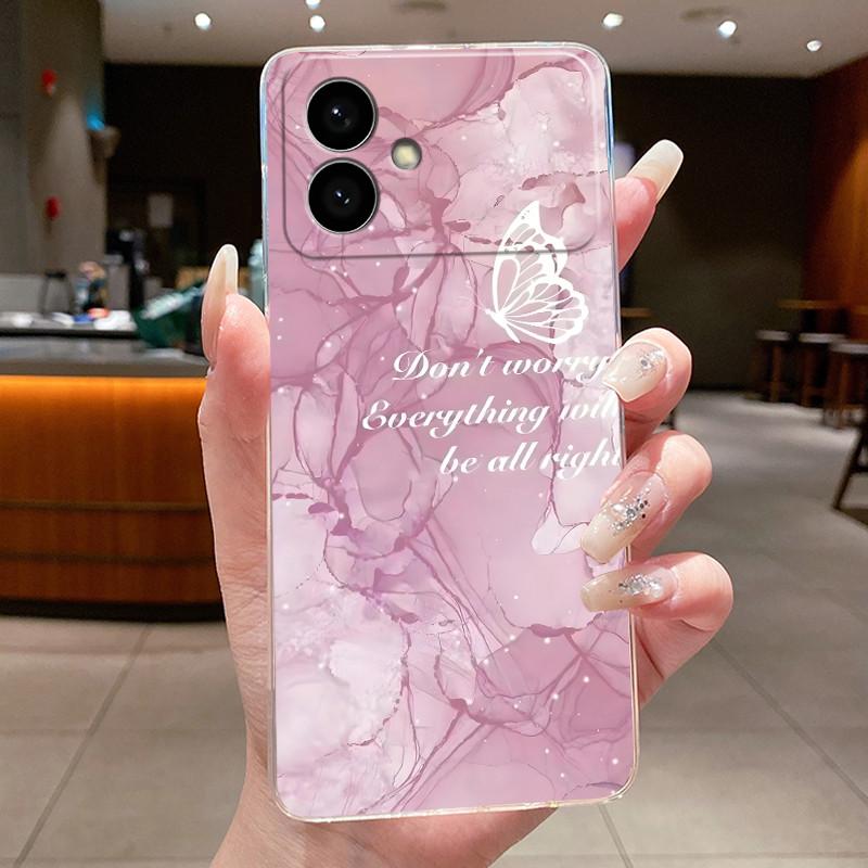 Case For Samsung Galaxy S26 Edge Flower Butterfly Protective Thin Casing Transparent Soft Silicone TPU Phone Cover