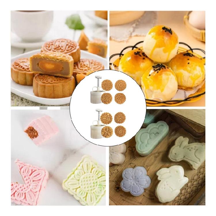 Hand-Pressure Moon Cake Mould Mid Autumn Festival Bath Bombs Food-Grade Plastic