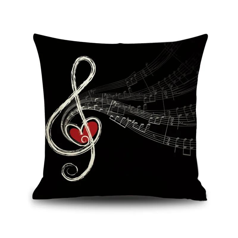 45X45CM Piano Key Wonderful Notes Decorative Pillowcase Car Sofa Art Piece Office Seat Cushion Cover Home Decoration