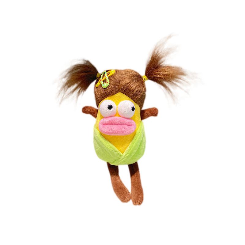 Explosive Vegetable Hair Sausage Mouth Small Pendant Plush Keychain Bag Decor