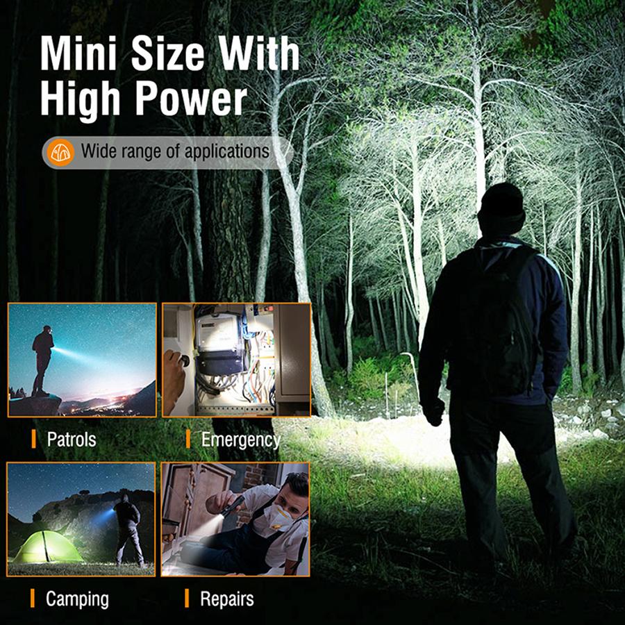 ET20 2050LM C Rechargeable Flashlight 6 Light Modes Memory Function Magnetic Base Clip Waterproof Heavy Duty EDC Work Light