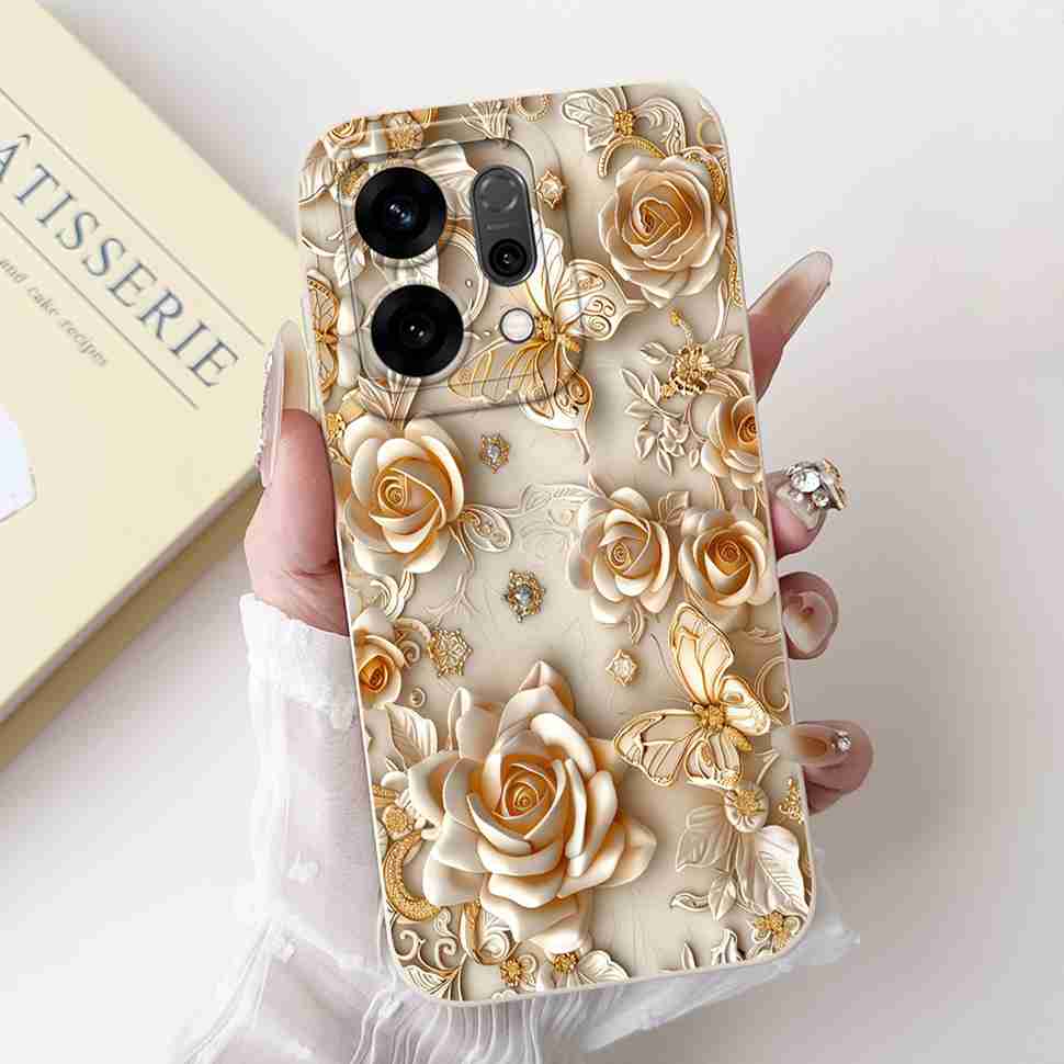 For Oppo Reno14 5G PLA110 Case Cute Rabbit Sunflower Soft Silicon Cover For Oppo Reno 14 CPH2737 6.59" Protective Cases Coque