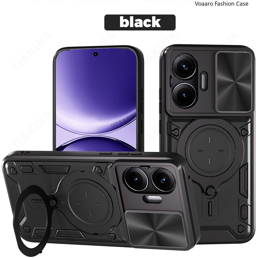 Slide Lens Camera Armor Funda for POCO F7 5G Case for Xiaomi Redmi Turbo 4 Pro 5G Case Magnetic Ring Kickstand Holder Cover