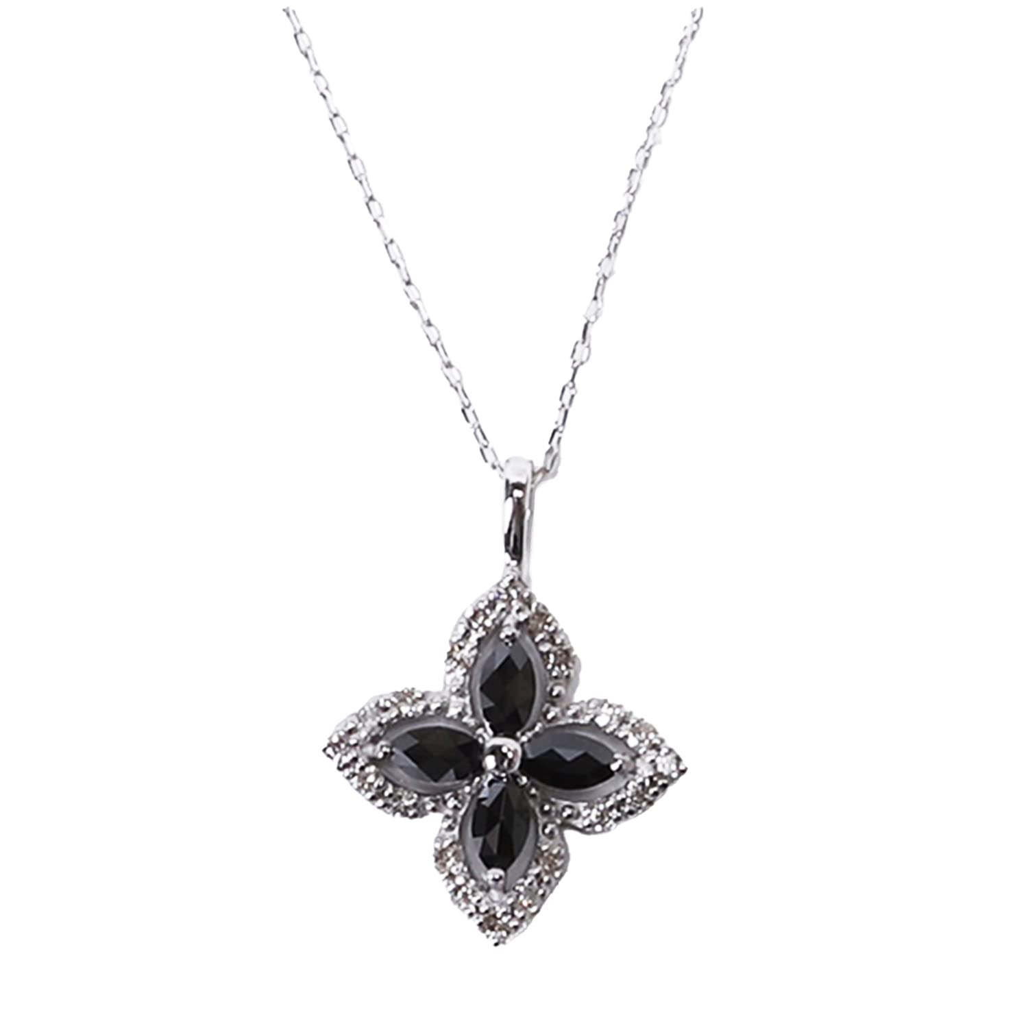 

Black Diamond Pendant K18 White Gold Diamond Pendant Necklace carat 18K Box Cute Ribbon White [Atelier Rametto] 0.5 (18K Gold, 0.4)