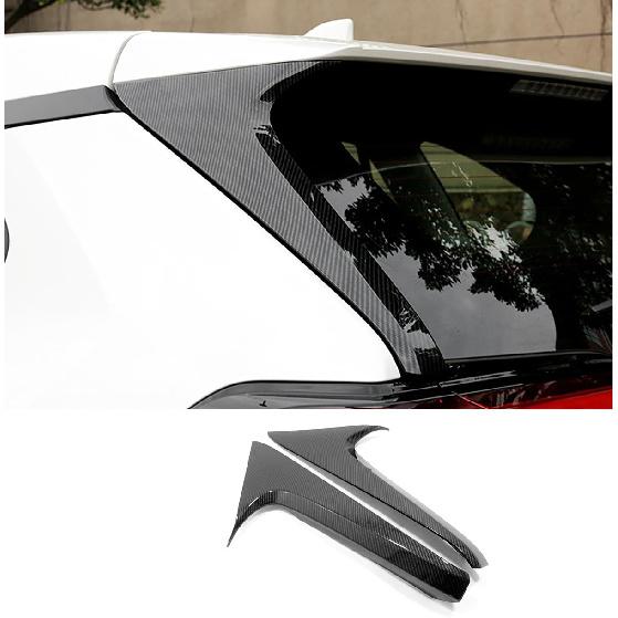 Car Accessories Exterior Rear Spoiler Wing Side Beveled Window Sill Pillar Molding Cover Trim (Glossy Black) Fit for Toyota RAV4 2019 2020 2021 2022