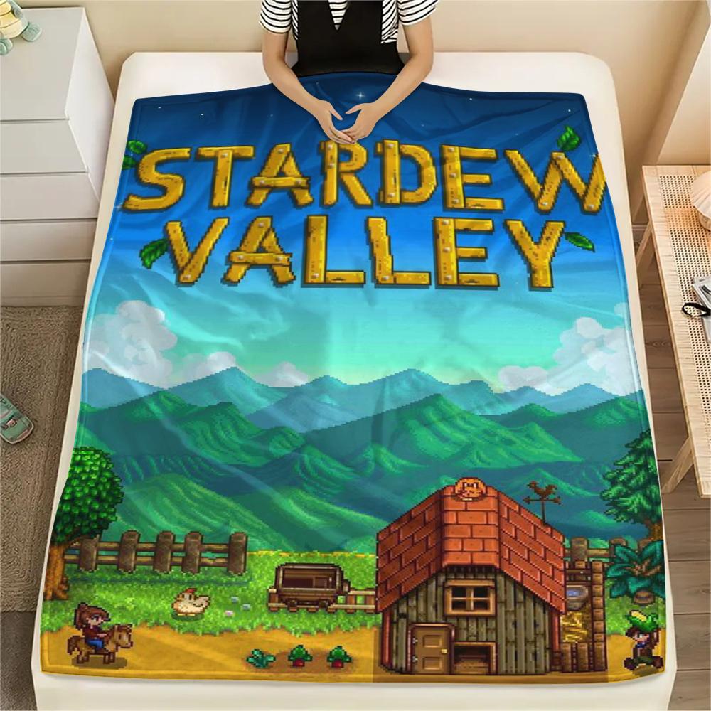 1PC Stardew Valley Print Flannel Blanket, High quality Comfortable for All Seasons, Home Decor, Warmth and Comfort, Perfect for Christmas Gifts179