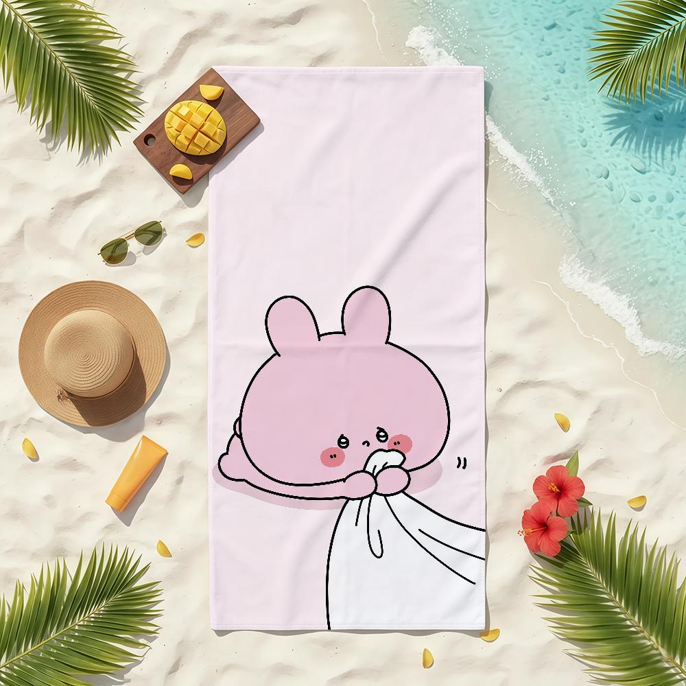 Cartoon A-Asamimichan Cute Bunny Towel Soft Pool Gift For Travel Gym Shower Camping Quick Dry Sports Beach Towels