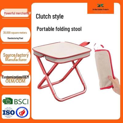 Tragbarer Klapphocker & Federmäppchen-Kombi - Kompakter Outdoor-Stuhl & Clutch-Tasche