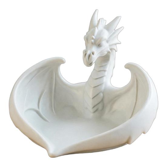 

3D Printed Dragon Storage Tray Jewelry Trinkets Keys Dish Container Holder Home Office Winged Dragon Desktop Decoration Ornament белый