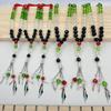 Palestinian Flag Color Crystal Glass Prayer Beads, 33x10mm, for Cross-Border Trade.