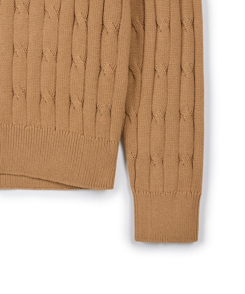 USPOLOASSN Cable Half-Zip Knit_Beige