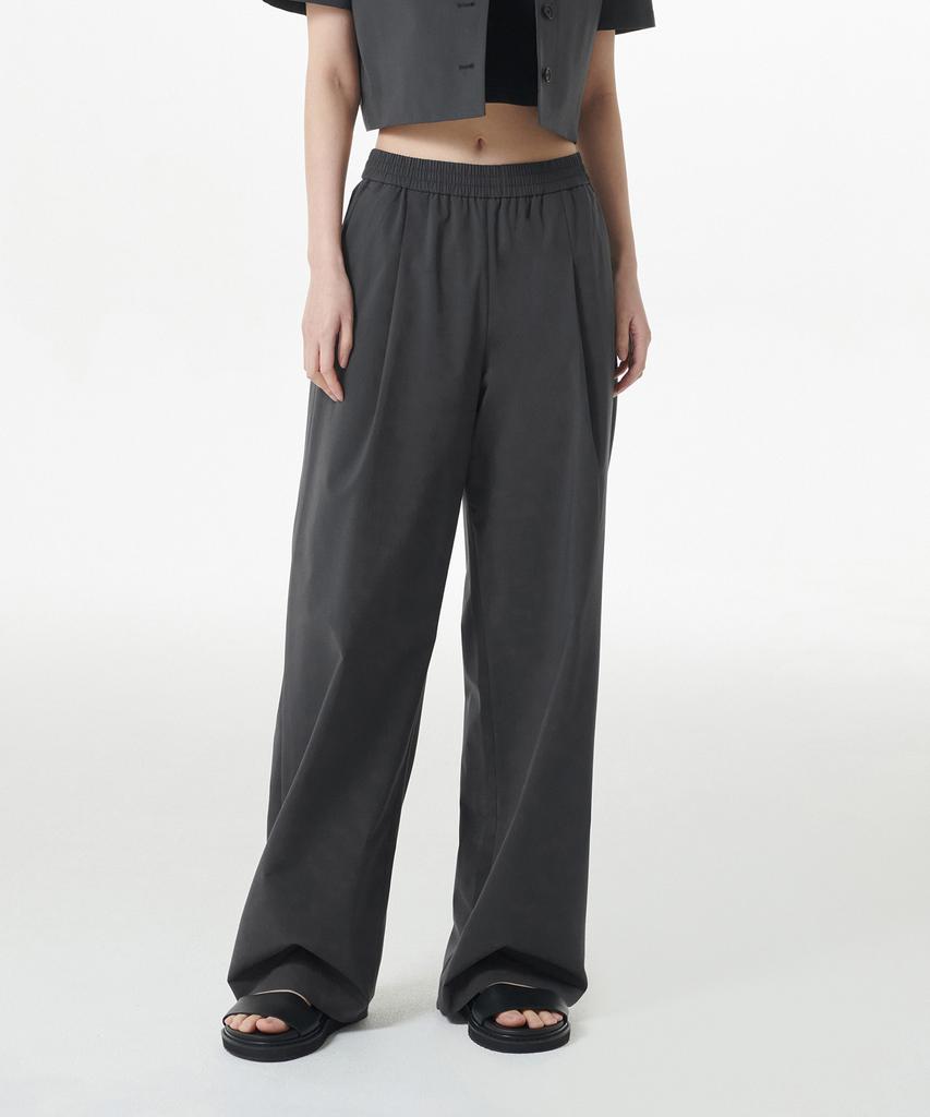 MUSINSA STANDARD WOMAN [Cooltandard] Women'S One-Tuck Wide Banding Slacks [Gray]