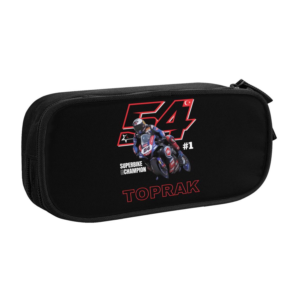 Turkish Motorcycle Toprak Razgatlioglu 54 Pencil Cases for Boy Girl Large Capacity Pen Box Bag School Accessories