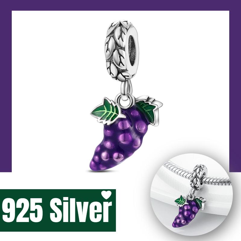 New Summer Fruit Cherry Strawberry Watermelon Charms Fit Bracelets Necklace Beads Diy Copper Women Jewelry Making