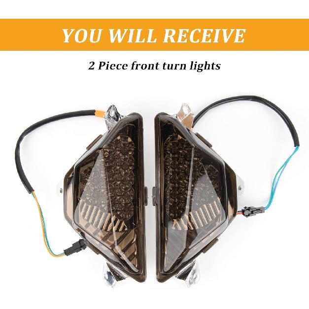 PSLER Turn Signal for Ninja400-24W Motorcycle Led Tail Light Front Auxiliary Lights Lamp for ninja 400 650 2018-2024,250 300 2013-2018,1000 Z1000SX