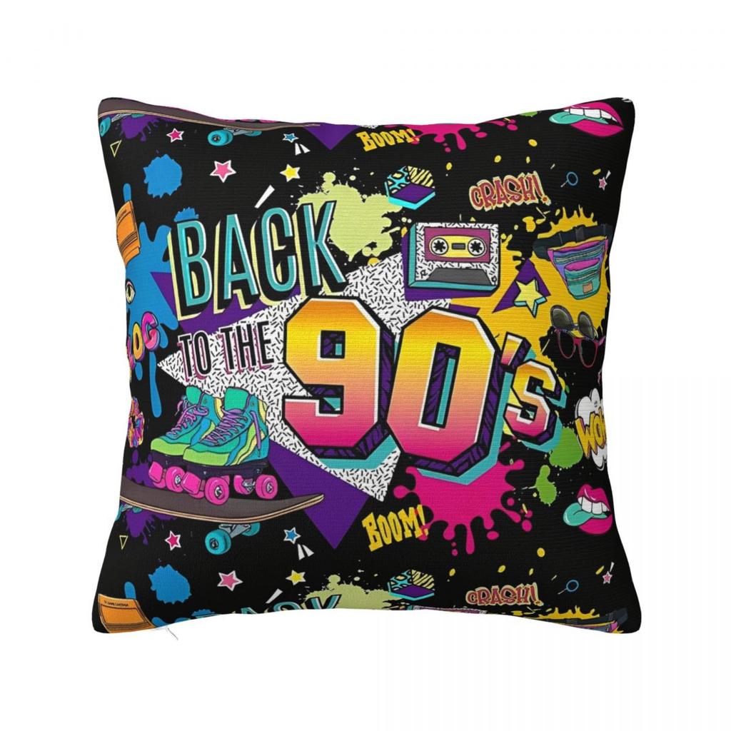 Federa per Cuscino Retrò Anni '80 '90 Grafite Musica Copricuscino Fantastico Decorazione con Zip Federa per Cuscino da Arredo per Casa 45x45cm