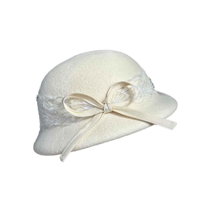 New autumn and winter wool lace bud hat French retro foreign thousand gold hat small edge fashion women's curling top hat