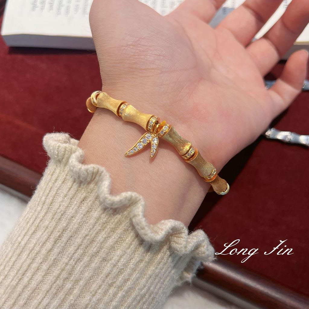 Metalworking Silk Joint High Bamboo Joint Bracelet, Bracelet, Elastic Rope, Light Luxury High-End Jewelry.