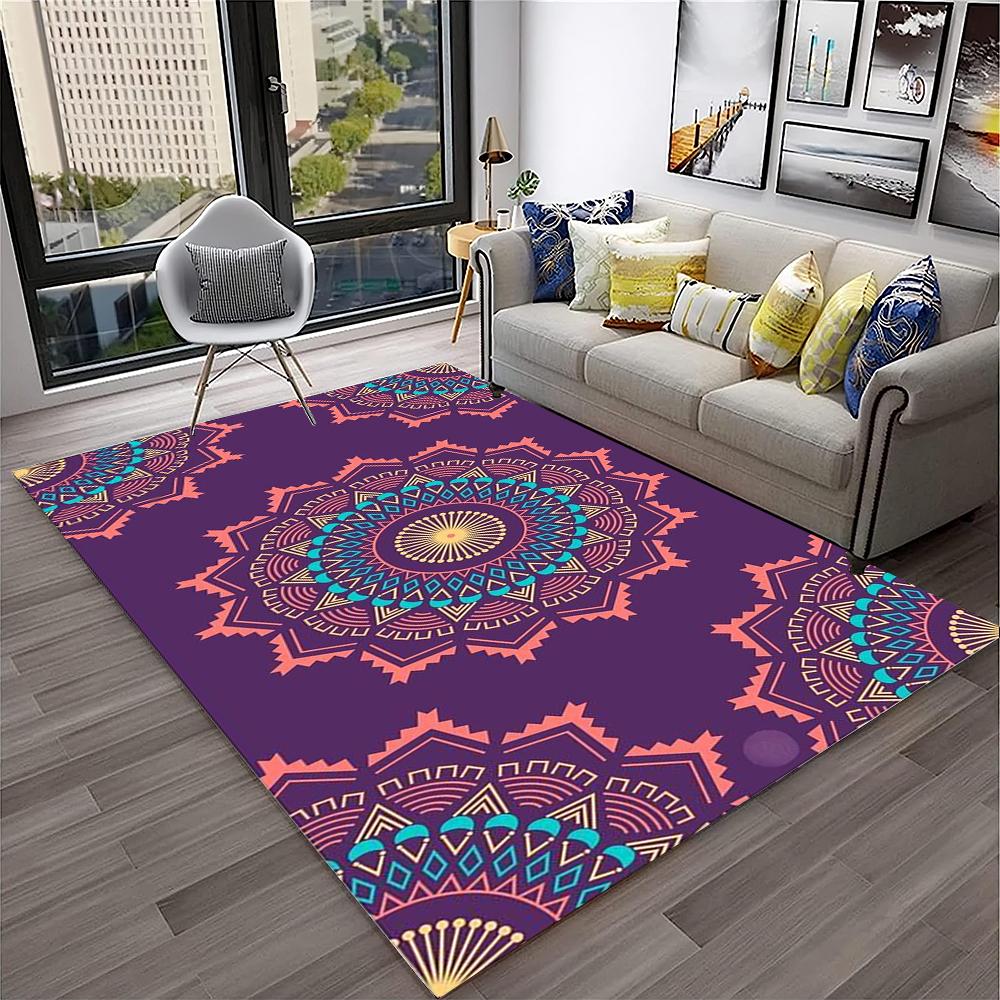 3D Mandala Bohemia Geometric Carpet Rug for Home Living Room Bedroom Sofa Kitchen Doormat Decor,Kid Area Rug Non-slip Floor Mat