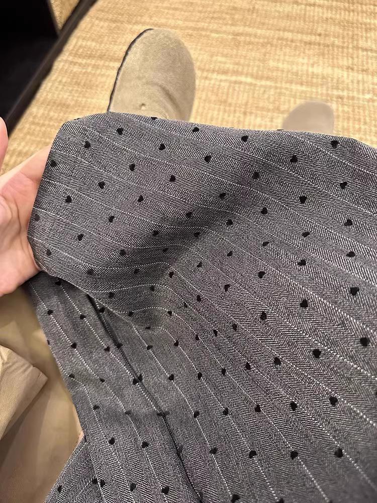 Petite Khaki Polka Dot Wide-Leg Pants for Women