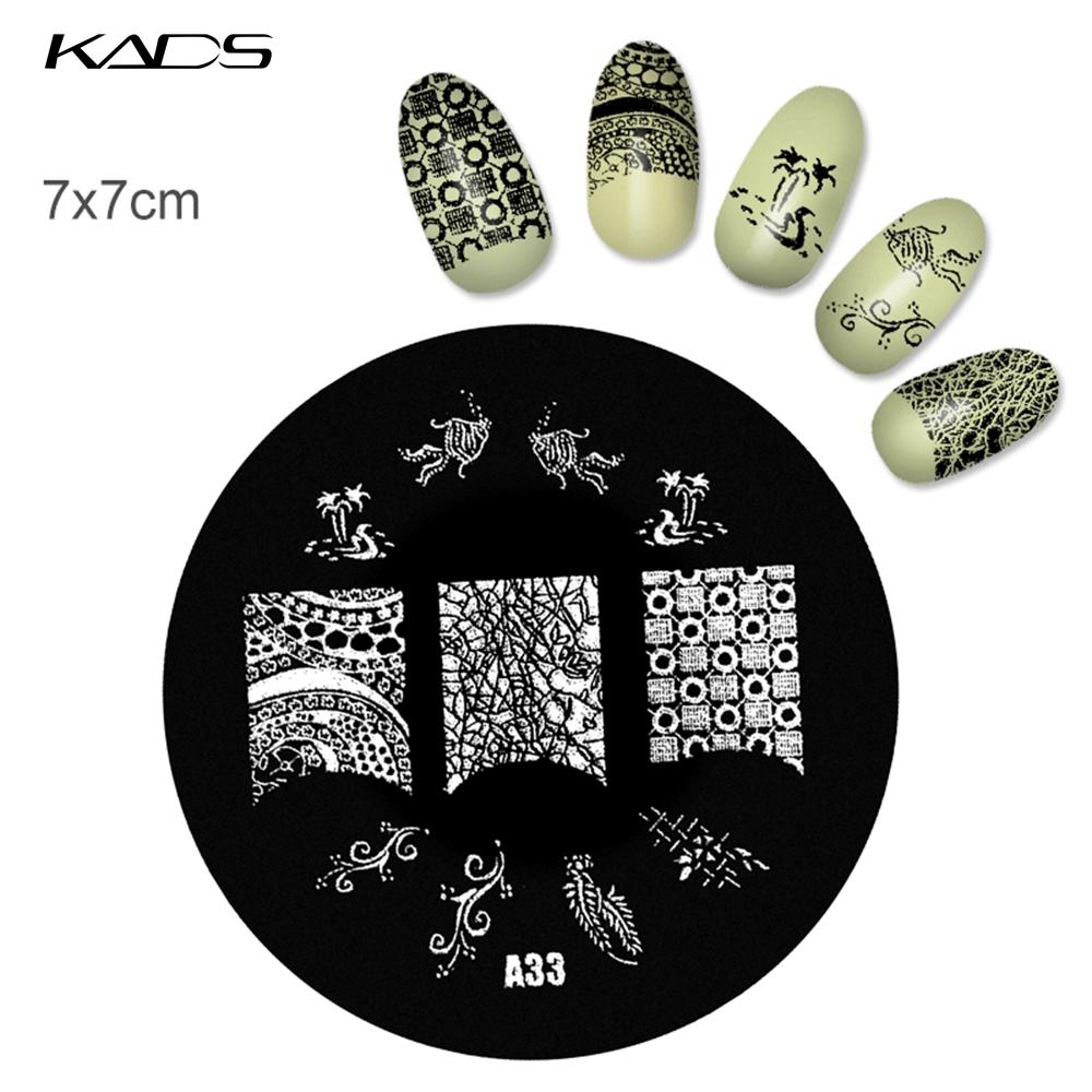 KADS 1PC Round Stainless Steel Nail Art Nail Stamping Plates Manicure Stamp DIY for Nail Templates Classic Series Tools