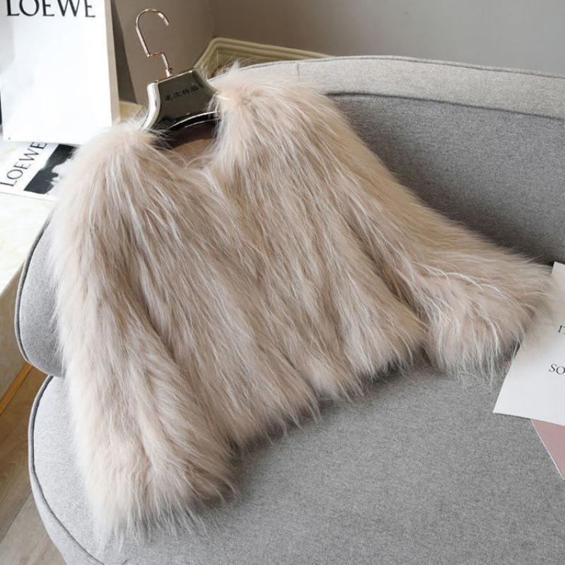 Imitation Fox Fur Imitation Leather Jacket Women's New Autumn and Winter Short Slim Fashion Light Fluff