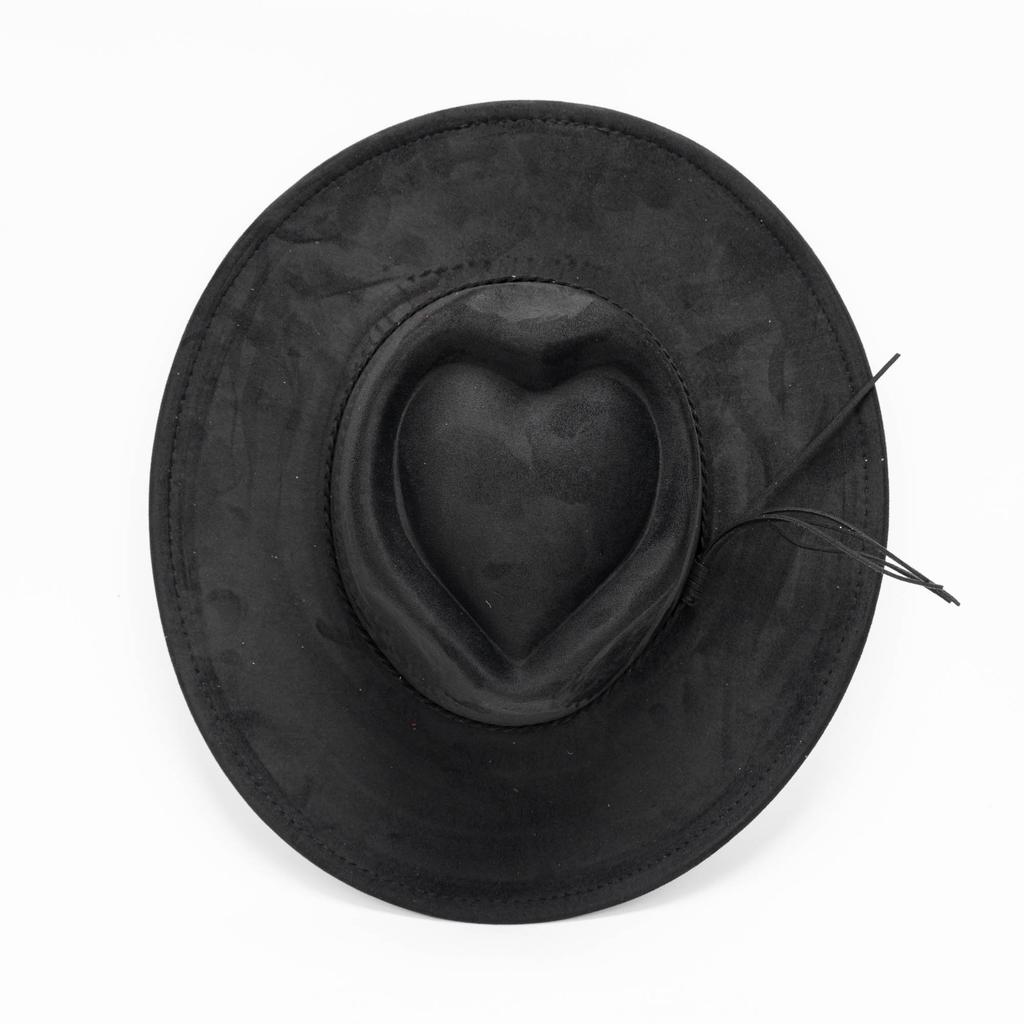 New love top suede top hat hemmed jazz hat wide brim fashion light board peach heart hat