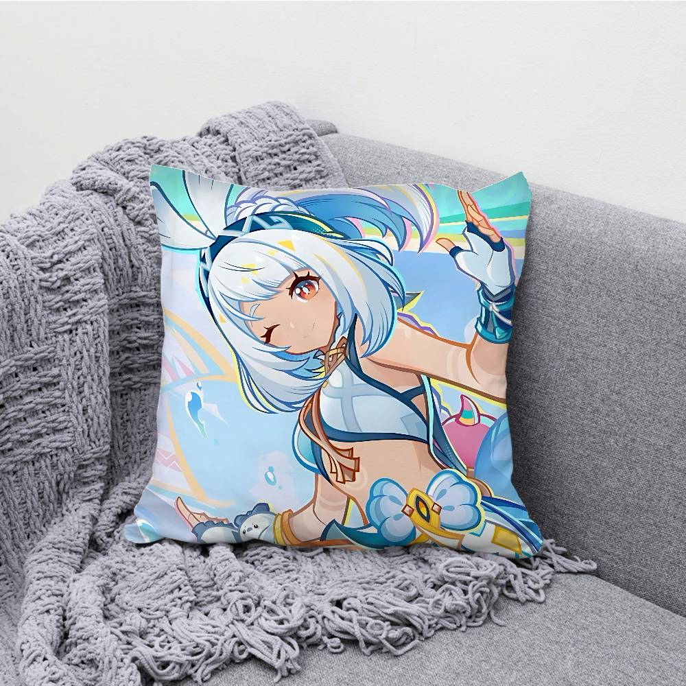 Genshin Impact Kinich Mualani Pillowcases Bedroom Living Room Sofa Home Decor Polyester Cushion Cover with Zipper