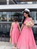 2024 Summer Mother-Daughter Backless Tie-Up Fairy Skirt Beach Dress